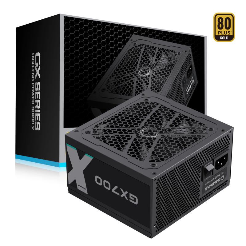 GameMax 700W 80+ Gold Wired Black ATX Power supply - GX700 black