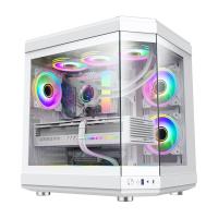 GameMax HYPE Mid-Tower ATX PC case , 3x ARGB fan- white