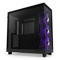 NZXT H6 Flow RGB Compact Dual Chamber TG Mid Tower ATX Case - Matte Black (CC-H61FB-R1)