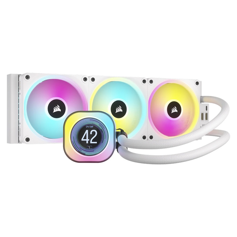 Corsair iCUE LINK H150i LCD RGB 360mm White AIO Liquid CPU Cooler (CW-9061010-WW)