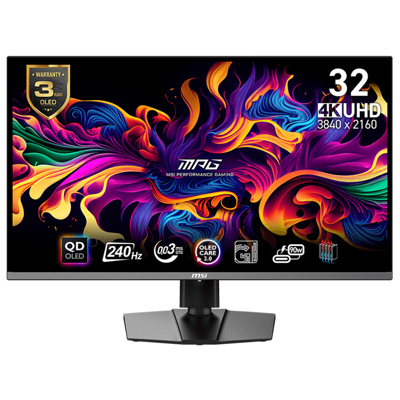 MSI 32in UHD QD-OLED 240Hz Adaptive Sync Flat Gaming Monitor (MPG 321URX QD-OLED)