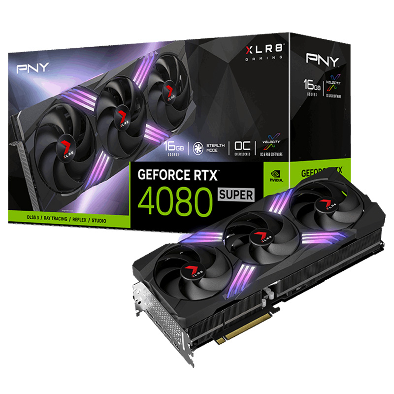 PNY GeForce RTX 4080 Super XLR8 Gaming Verto EPIC-X RGB OC Triple Fan 16G Graphics Card (VCG4080S16TFXXPB1-O)