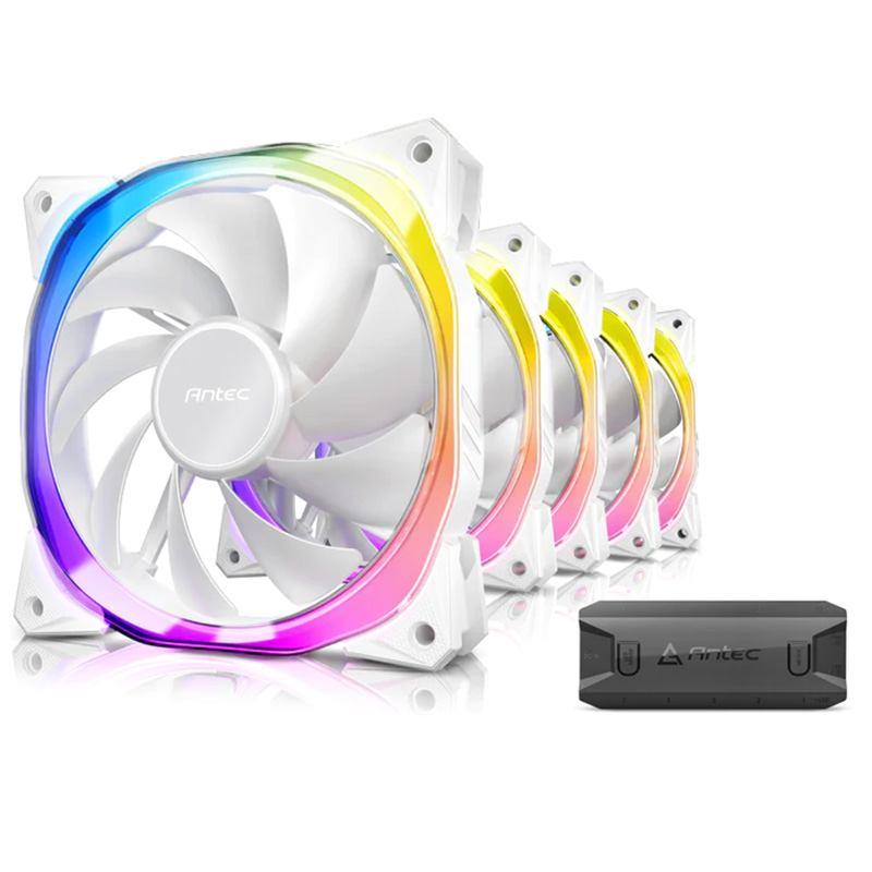 Antec Fusion 120 ARGB Case Fan with Controller White - 5 Pack (Fusion 120 ARGB W_5PK)