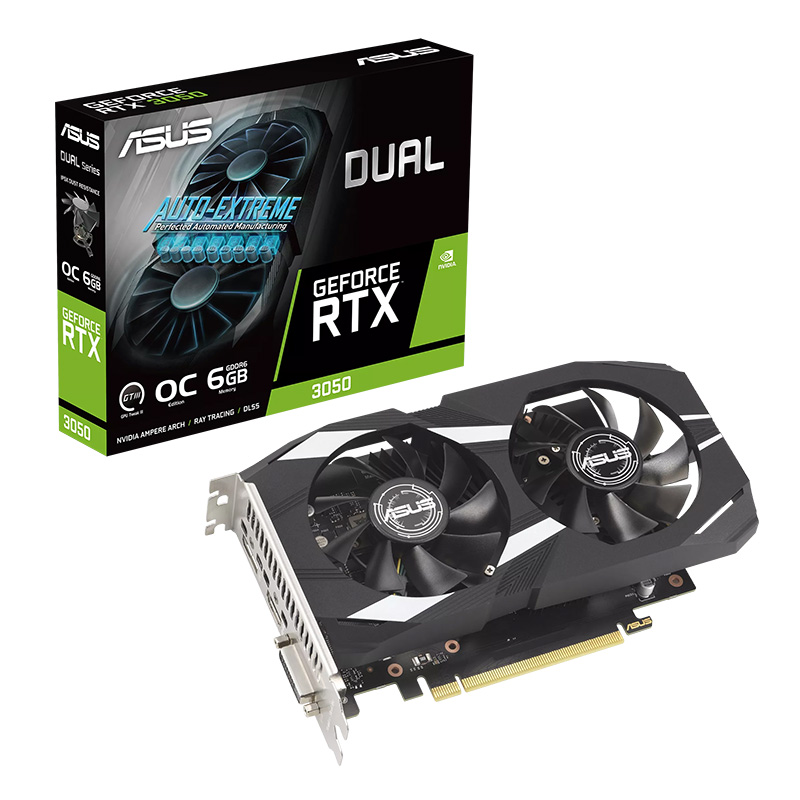 Asus GeForce RTX 3050 Dual OC 6G Graphics Card (DUAL-RTX3050-O6G)