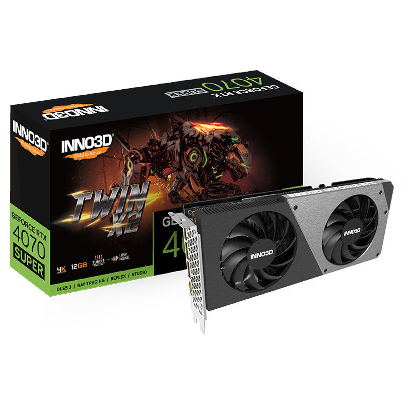 Inno3D GeForce RTX 4070 Super Twin X2 12G Graphics Card (N407S2-126X-186162N)