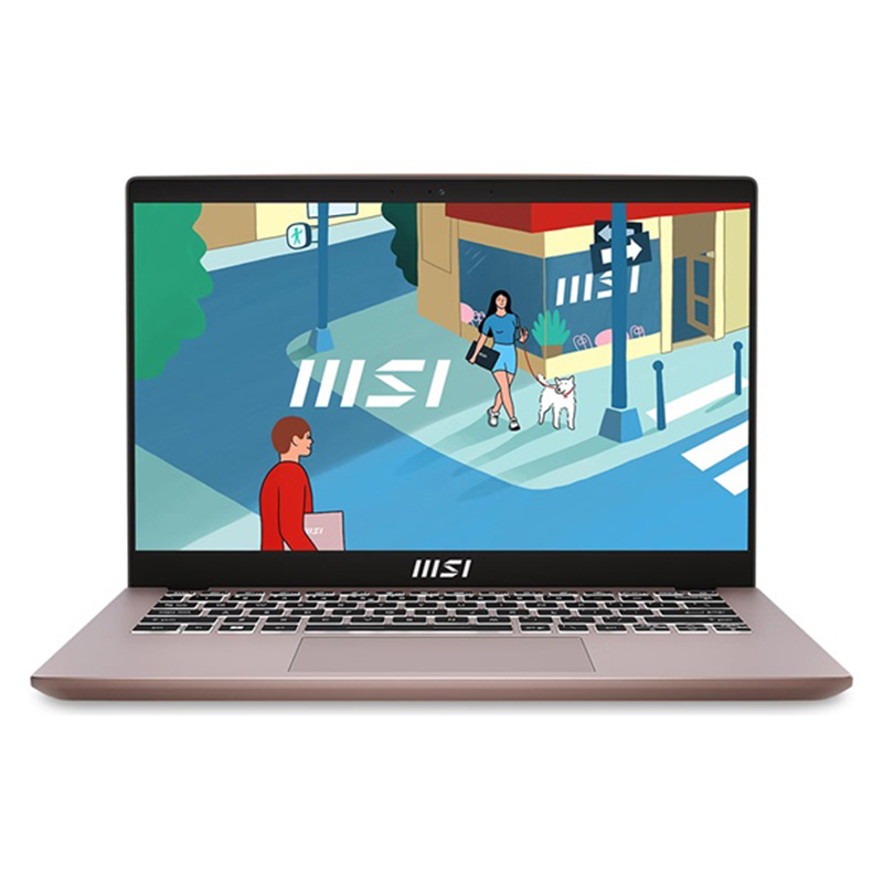 MSI Modern 14 14in FHD IPS i5-1235U Iris Xe 512GB SSD 16GB RAM W11H Laptop - Beige Rose (Modern 14 C12M-272AU)