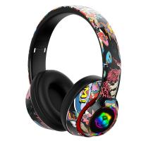 L750 Headsets Graffiti Headphones Wireless Bluetooth DJ In Mic RGB LED Light PC Gamer Earphone Support TF Card New Year Gift