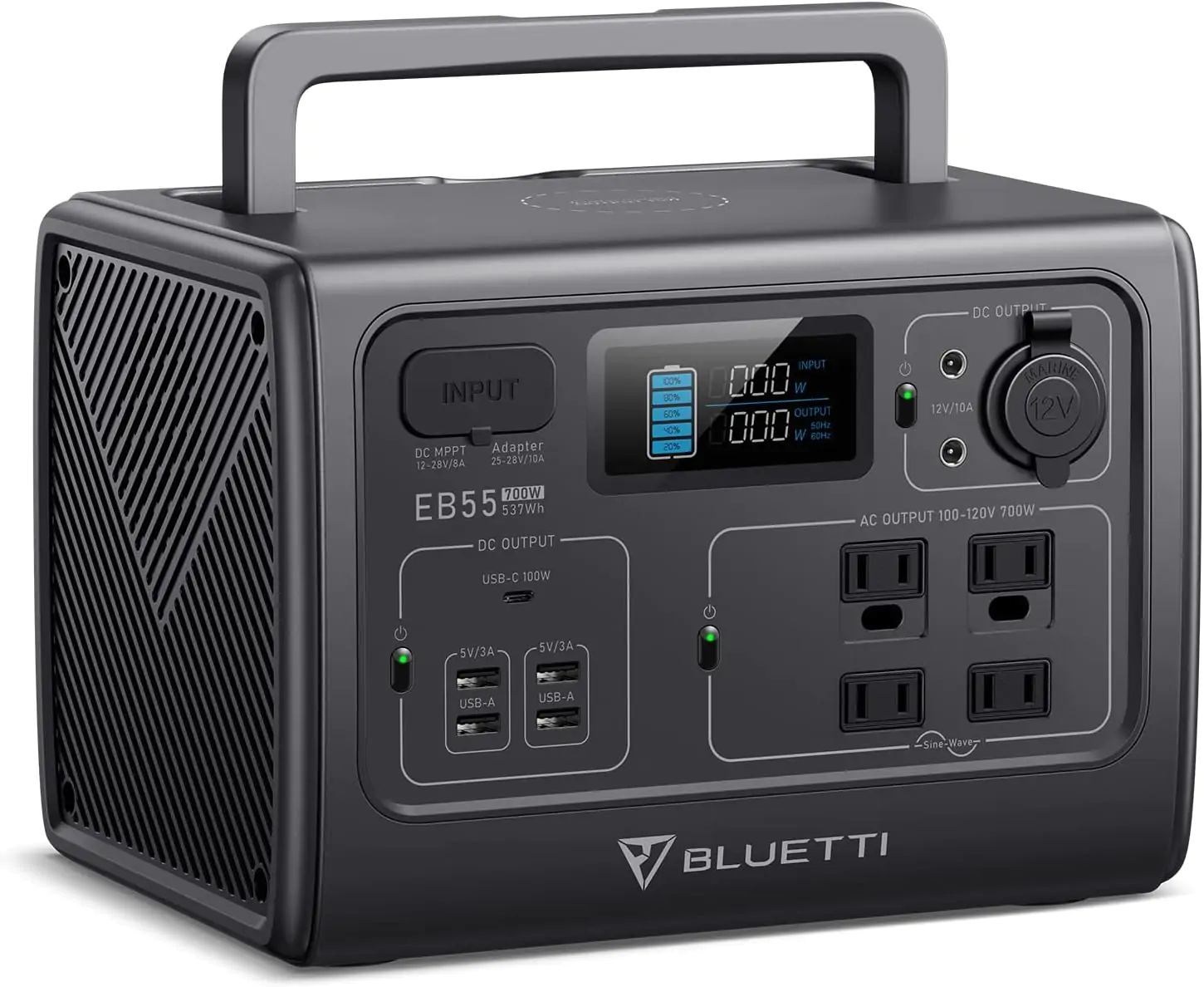 BLUETTI EB55 Portable Power Station | 700W 537Wh