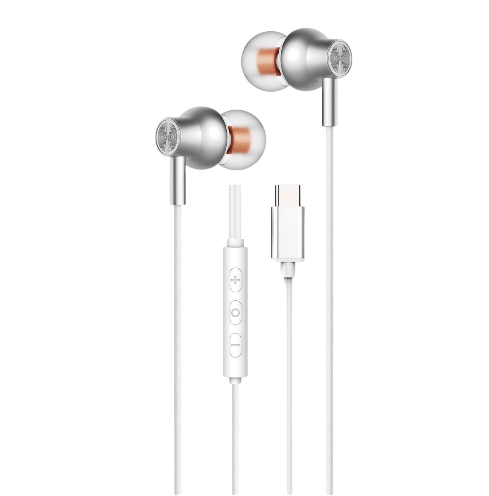 LS-729 In-ear Wired Earphone HiFi Headphones With Subwoofer Earbuds Earphones TYPE-C Music Sports Gaming Headset With Mic White