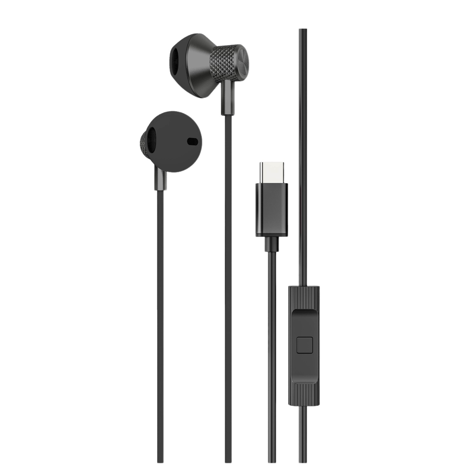 LS-730 In-ear Wired Earphone HiFi Headphones With Subwoofer Earbuds Earphones TYPE-C Music Sports Gaming Headset With Mic BLACK