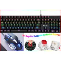 Gaming Keyboard and Mouse Set 104 Keys Hot Swappable Mechanical Keyboard and Mouse Combo 28 Lighting Modes Ergonomic Design Real Mechanical Keyboard