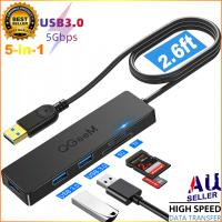 USB C Hub 5 in 1 Adapter with 0.8m USB Extended 3 USB 3.0 Ports SD/TF Card Reader USB Splitter for Keyboard Mouse Flash Drives etc
