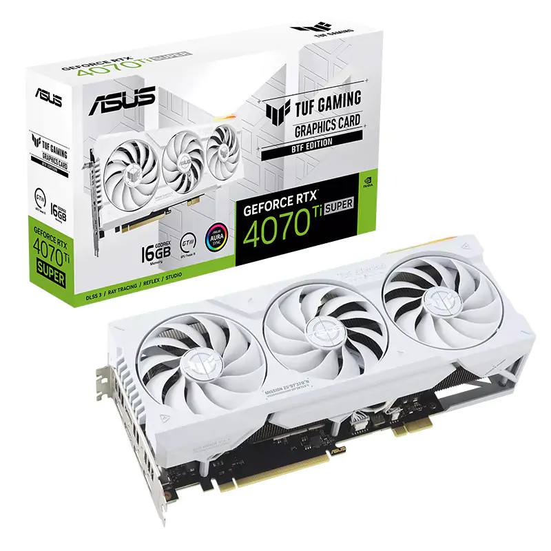 Asus TUF Gaming GeForce RTX 4070 Ti Super BTF White 16G Graphics Card (TUF-RTX4070TIS-16G-BTF-WHITE) - OPENED BOX 81618