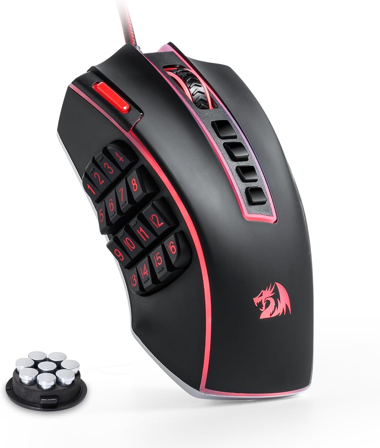 Redragon M990 MMO 32000 DPI Wired RGB Gamer 23 Programmable Buttons, 16 Side Macro Keys Gaming Mouse，Black