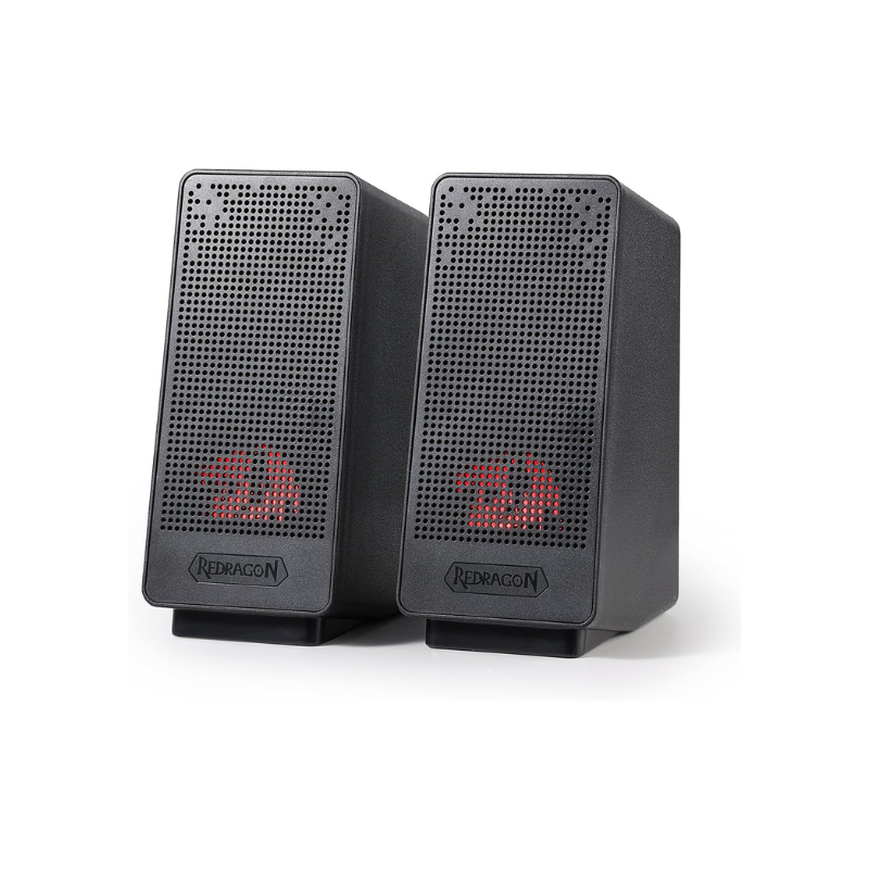 Redragon GS513 PC Gaming Speaker, 2.0 Channel Stereo Desktop Computer Speaker with Red Backlight, Quality Bass and Crystal Clear Sound, USB Powered