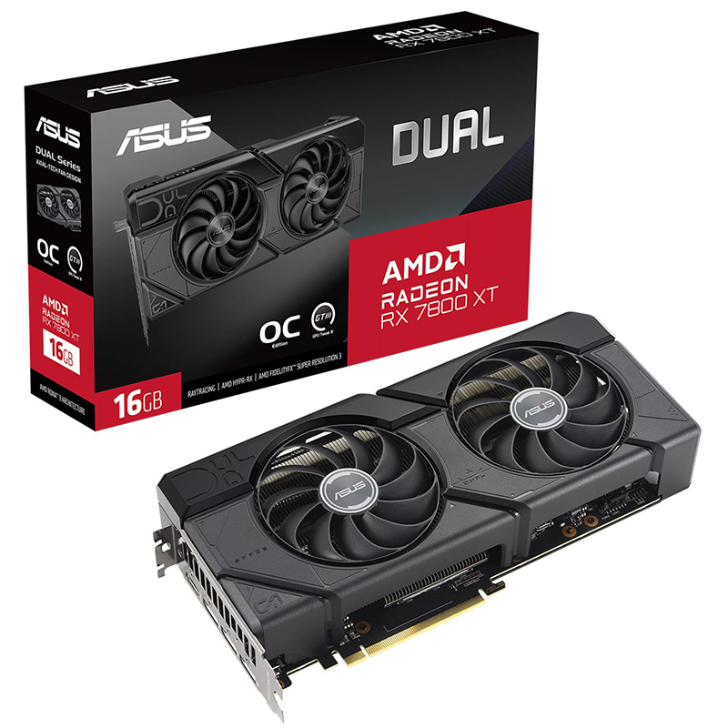 Asus Dual Radeon RX 7800 XT OC 16G Graphics Card (DUAL-RX7800XT-O16G)