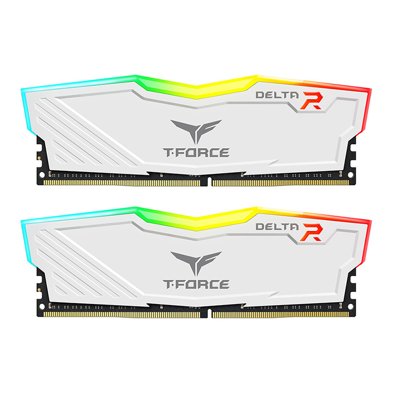 Team 16GB (2x8GB) TF4D416G3600HC18JDC01 T-Force Delta RGB 3600MHz DDR4 RAM - White