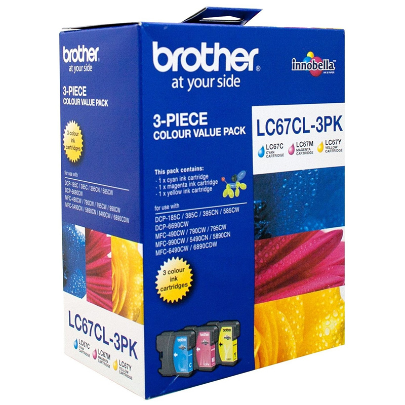 Brother Colour Value Pack for DCP-385C - 3 Pack (LC-67CL3PK)