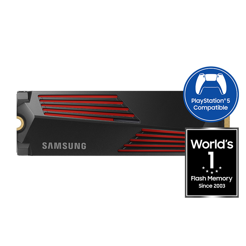 Samsung 990 Pro 1TB PCIe Gen4 M.2 2280 NVMe SSD with Heatsink (MZ-V9P1T0CW)