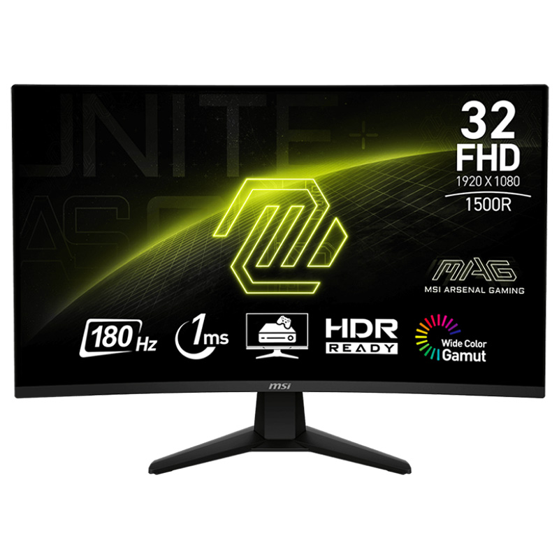 MSI MAG 31.5in FHD VA 180Hz Adaptive-Sync Curved Gaming Monitor (MAG 32C6)