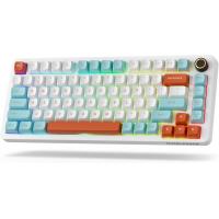 LTC Nimbleback NB832 Wireless BT5.0/2.4G/USB-C Wired Hot Swappable 82-Keys RGB Gaming Mechanical Keyboard , Custom Linear Switch,Sunset Ocean White