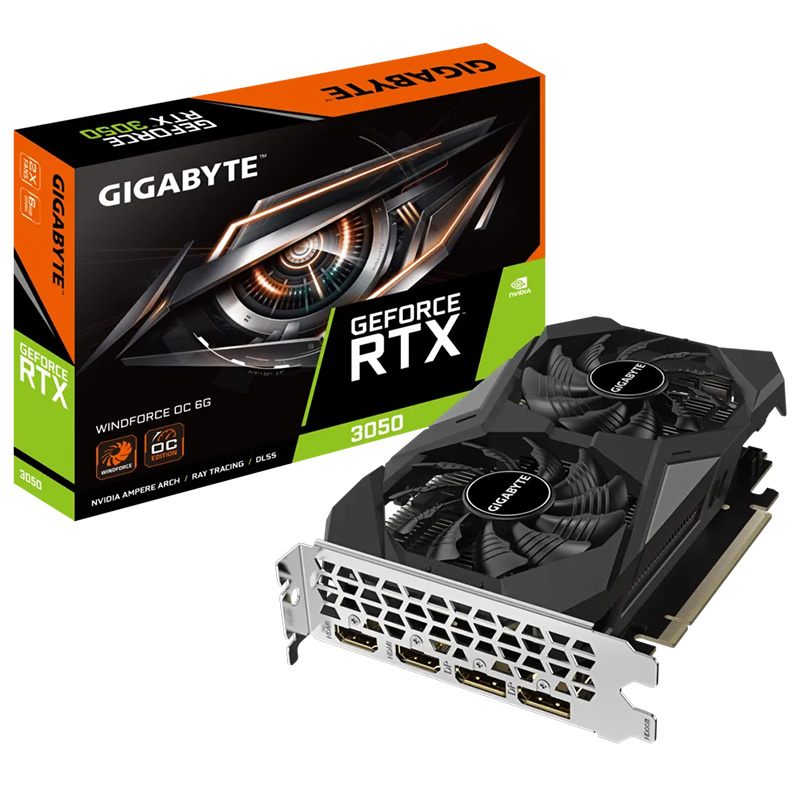 Gigabyte GeForce RTX 3050 WindForce OC 6G Graphics Card (GV-N3050WF2OC-6GD)