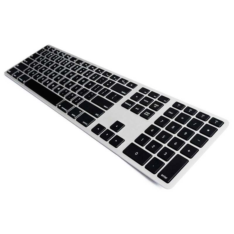 Matias Wireless Aluminum Keyboard with Backlight - Silver/Black (FK418BTLSB)