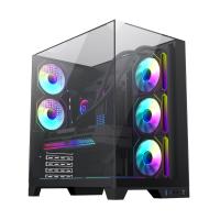 Gamemax ATX Tower, Support BTF, Three-sided glass， No fan