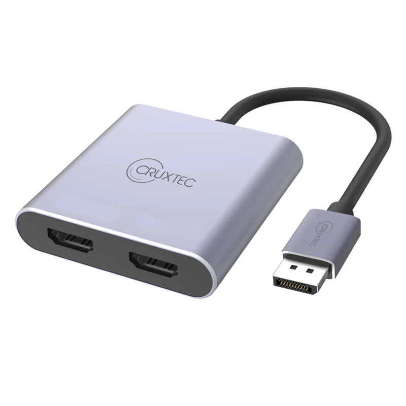 Cruxtec DisplayPort to Dual HDMI 4K Adapter (DT2H-4K-SG)