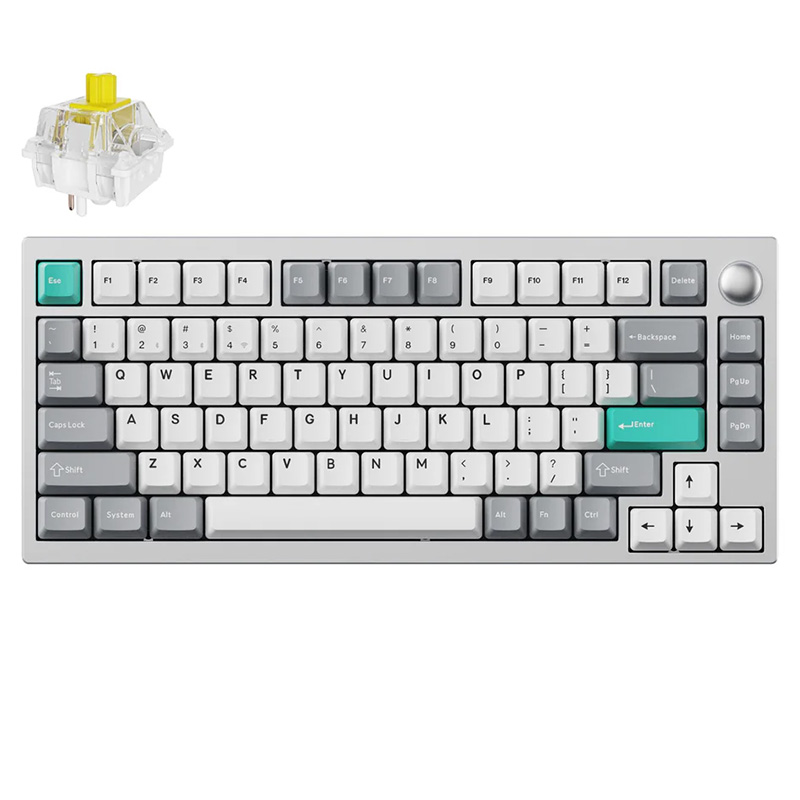 Keychron Lemokey P1 Pro RGB Space Silver Wireless Mechanical Gaming Keyboard - Super Banana Switch (KBKCP1PX4)