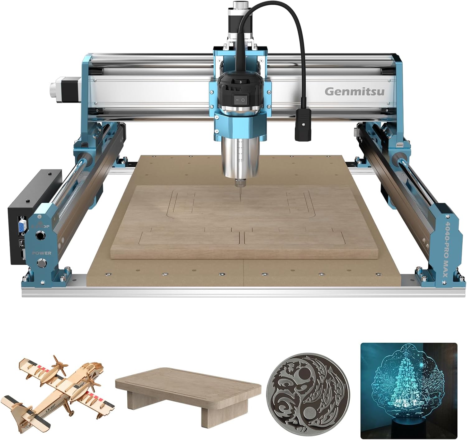 CNC Machine 4040-PRO MAX with 710W Trimmer CNC Router & Linear