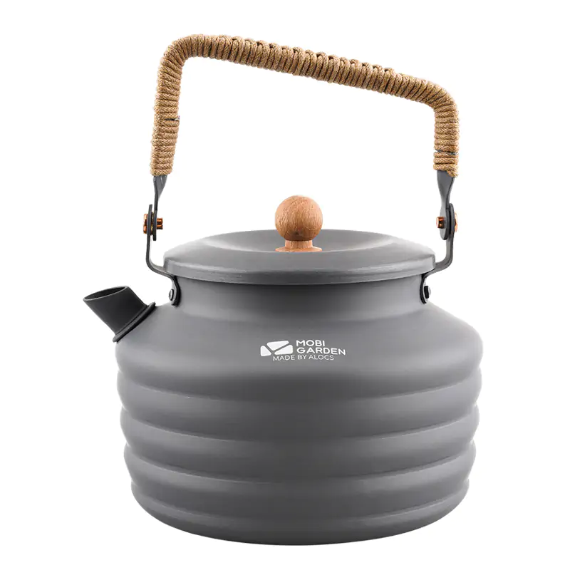 Mobi Garden Camping Kettle - Lightweight Aluminum Portable Tea Pot for Outdoor - GREY