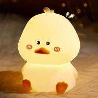 Rechargeable Kids Night Light with Touch Colour Change | Silicone Duck LED Lamp, USB-C Bedside Light for Children's Bedroom, Toddler Sleep Aid