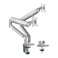 Humanmotion Dual Screen Epic Gas Spring Aluminum Steel Monitor Arm for up to 17in-32in 2-9kg - Matte Silver (T2-2)