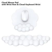 Cloud Mouse Pad with Wrist Rest, Cloud Keyboard Wrist Rest, Wrist Rest for Computer Keyboard, Cloud Mouse Pad Wrist Support White