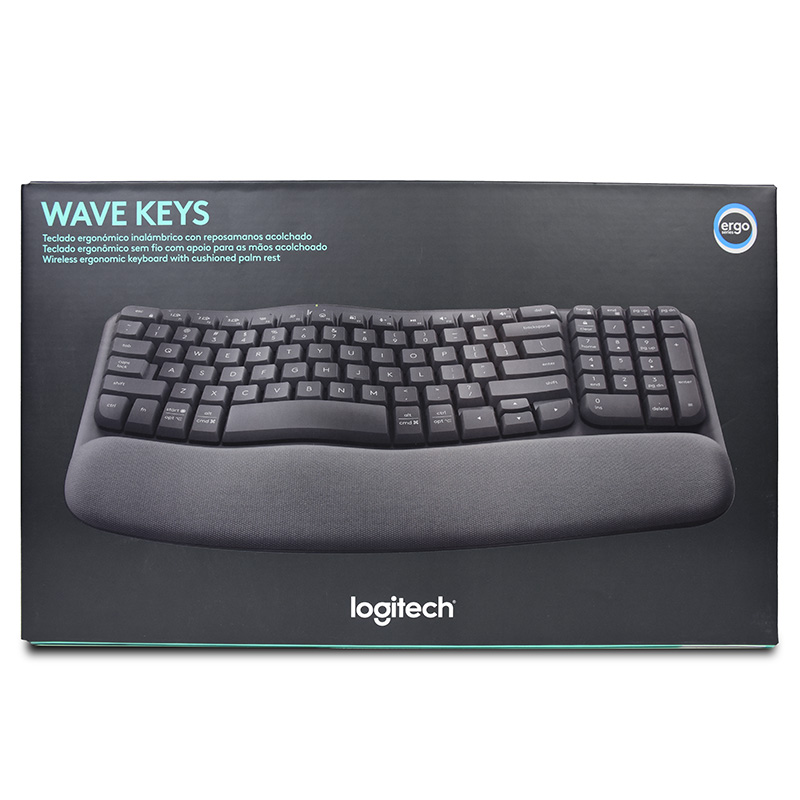 Logitech Wave Keys Wireless Ergonomic Keyboard - Graphite (920-012281)