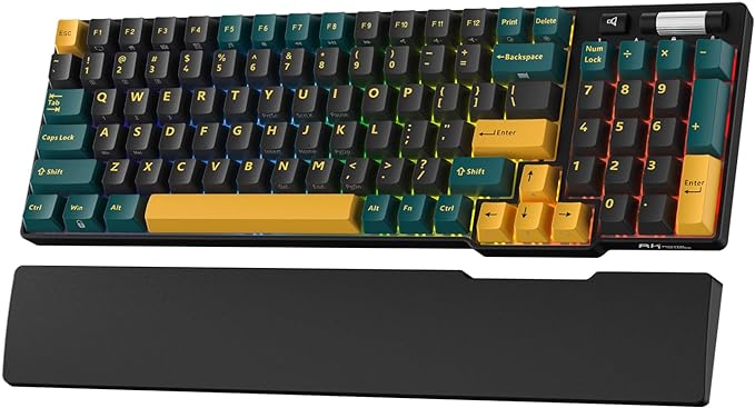 RK ROYAL KLUDGE RK96 RGB Limited Ed, 90% 96 Keys Wireless 3-Mode BT5.0/2.4G/USB-C Hot Swappable Mechanical Keyboard RK Viridian Switch