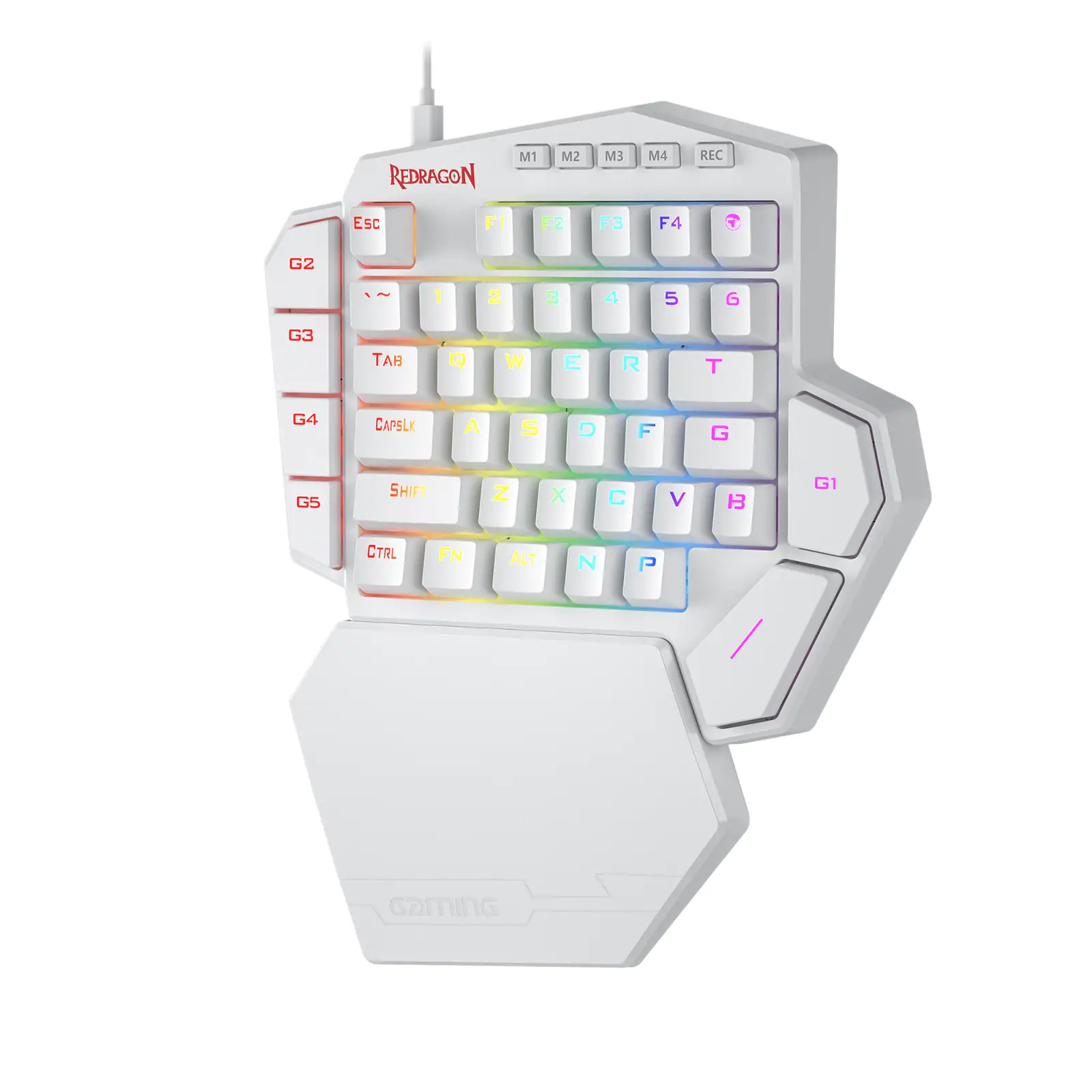 Redragon K585 DITI One-Handed RGB Mechanical Gaming 42 Keys Type-C Upgraded Hot-Swappable Keyboard Detachable Wrist Rest,Red Switch