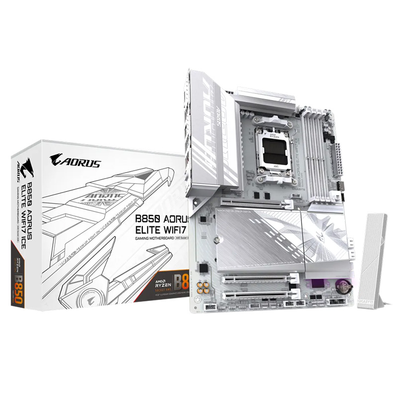 Gigabyte B850 Aorus Elite WiFi7 Ice AM5 ATX Motherboard (B850 A ELITE WF7 ICE)