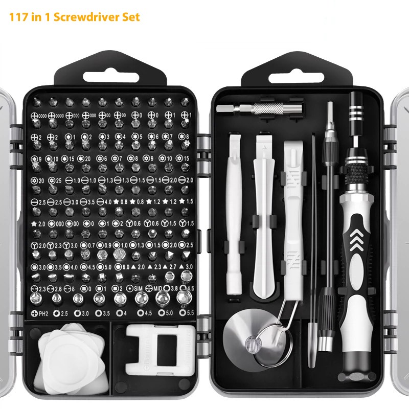 117pcs Multi-purpose Precision Screwdriver Bit Set for Mobile Phone Computer PC Repair Disassemble Part Replacement Tools