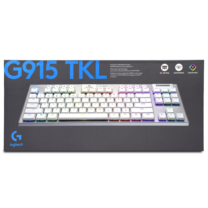 Logitech G915 TKL Lightspeed Wireless RGB Mechanical Keyboard - Tactile White (920-009660)