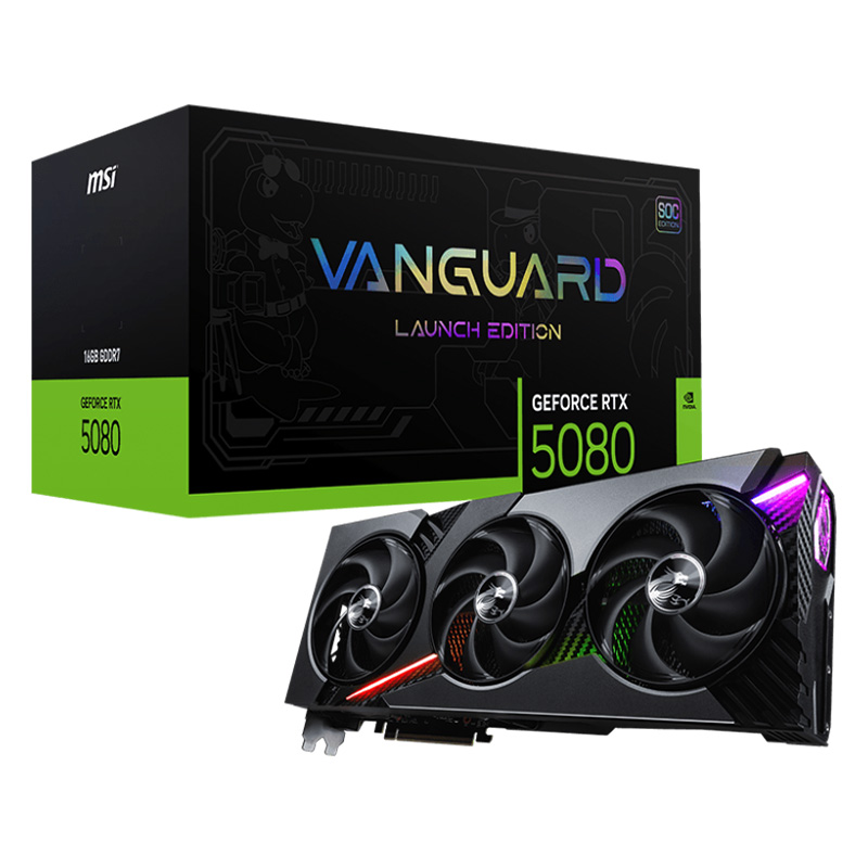 MSI GeForce RTX 5080 16G VANGUARD SOC Launch Edition Graphics Card (GeForce RTX 5080 16G VANGUARD SOC LAUNCH EDITION)