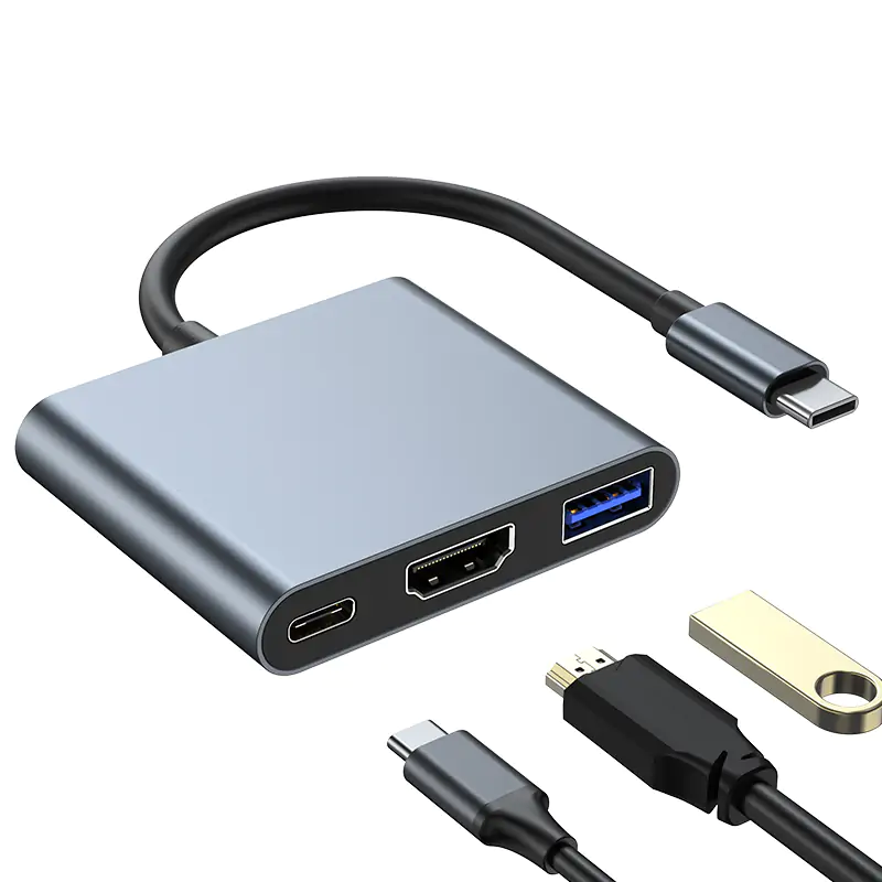 3-in-1 USB-C Docking Station with 4K 30Hz HDMI,5 Gbps USB 3.0 - Slim Portable Adapter Compact Multi-Port Hub with 100w Power Delivery