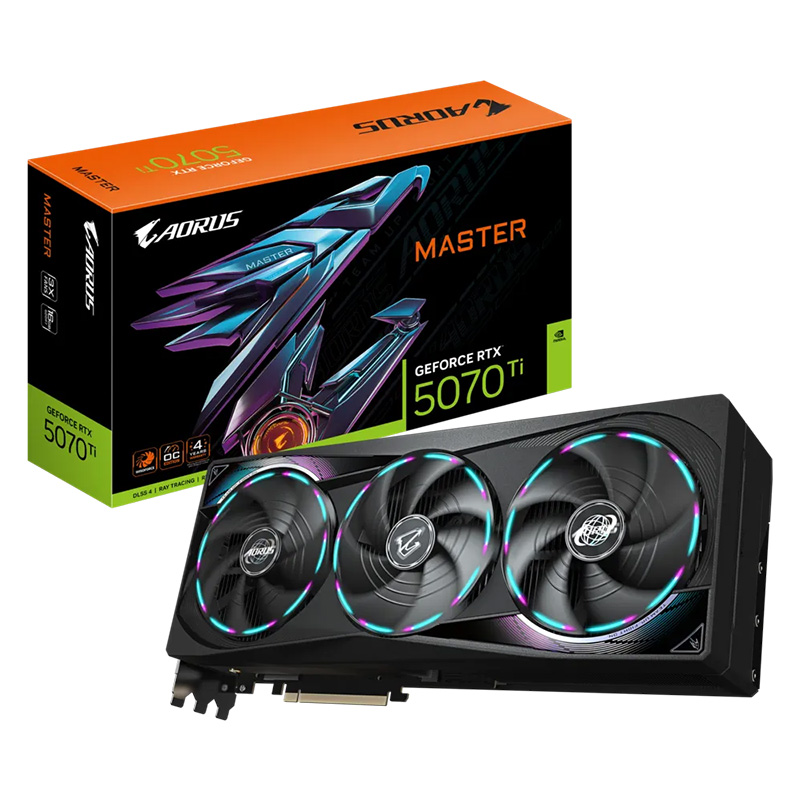 Gigabyte Aorus GeForce RTX 5070 Ti Master 16G Graphics Card (GV-N507TAORUS M-16GD)