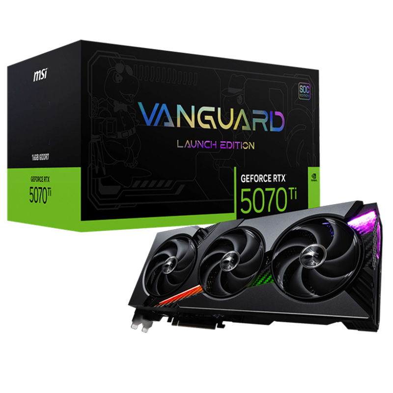 MSI GeForce RTX 5070 Ti 16G Vanguard SOC Launch Edition Graphics Card (GeForce RTX 5070 Ti 16G VANGUARD SOC LAUNCH EDITION)