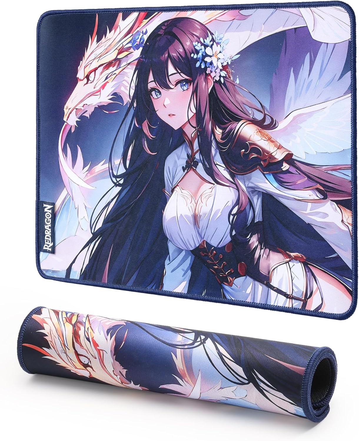 Redragon P046S Anime Gaming Mouse Pad - Smooth Lycra Surface, Anti-Slip Rubber Base, Spill-Resistant, Durable 5mm Thick Design, 13 x 10 inches