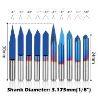 Laser-Engravers-Genmitsu-10-Pcs-1-8-Shank-CNC-Router-Bits-Set-Flat-V-bit-Triangular-V-bit-20-30-45-60-90-Degree-0-1mm-Tip-Nano-Blue-Coat-15
