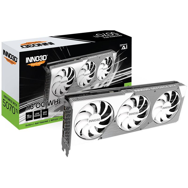 Inno3D GeForce RTX 5070 Ti X3 OC 16G Graphics Card - White (N507T3-16D7X-176068W)