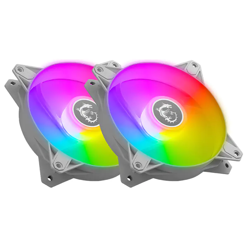 MSI MPG F120 ARGB 120mm Case Fan - White 2 Pack (MPG F120 ARGB-2W)