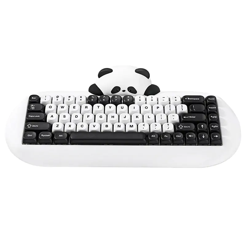 YUNZII C68 Panda Tri-Mode Hot-Swap Hi-Fi Wireless Mechanical Keyboard Panda Switch - White (KBYZC68WHPD)